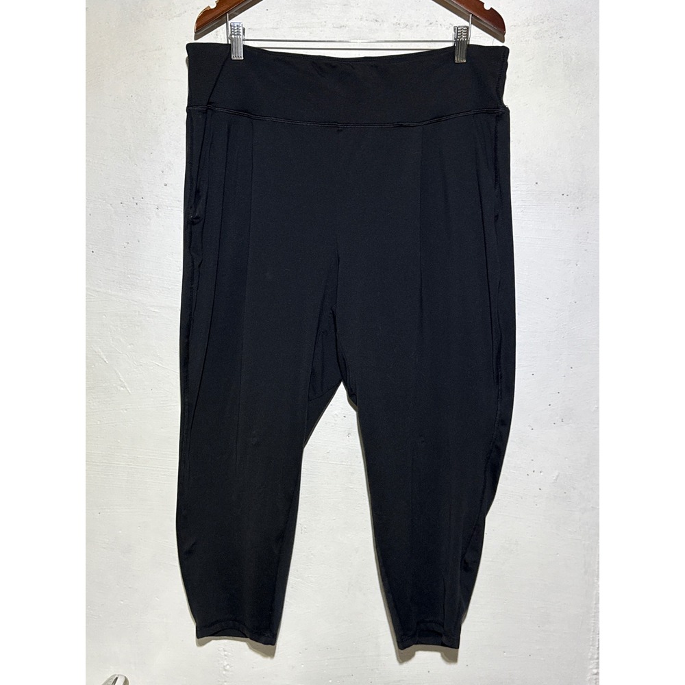 All in Motion Womens XXL Black High Rise Tapered Athletic Jogger Capri Pants Gym